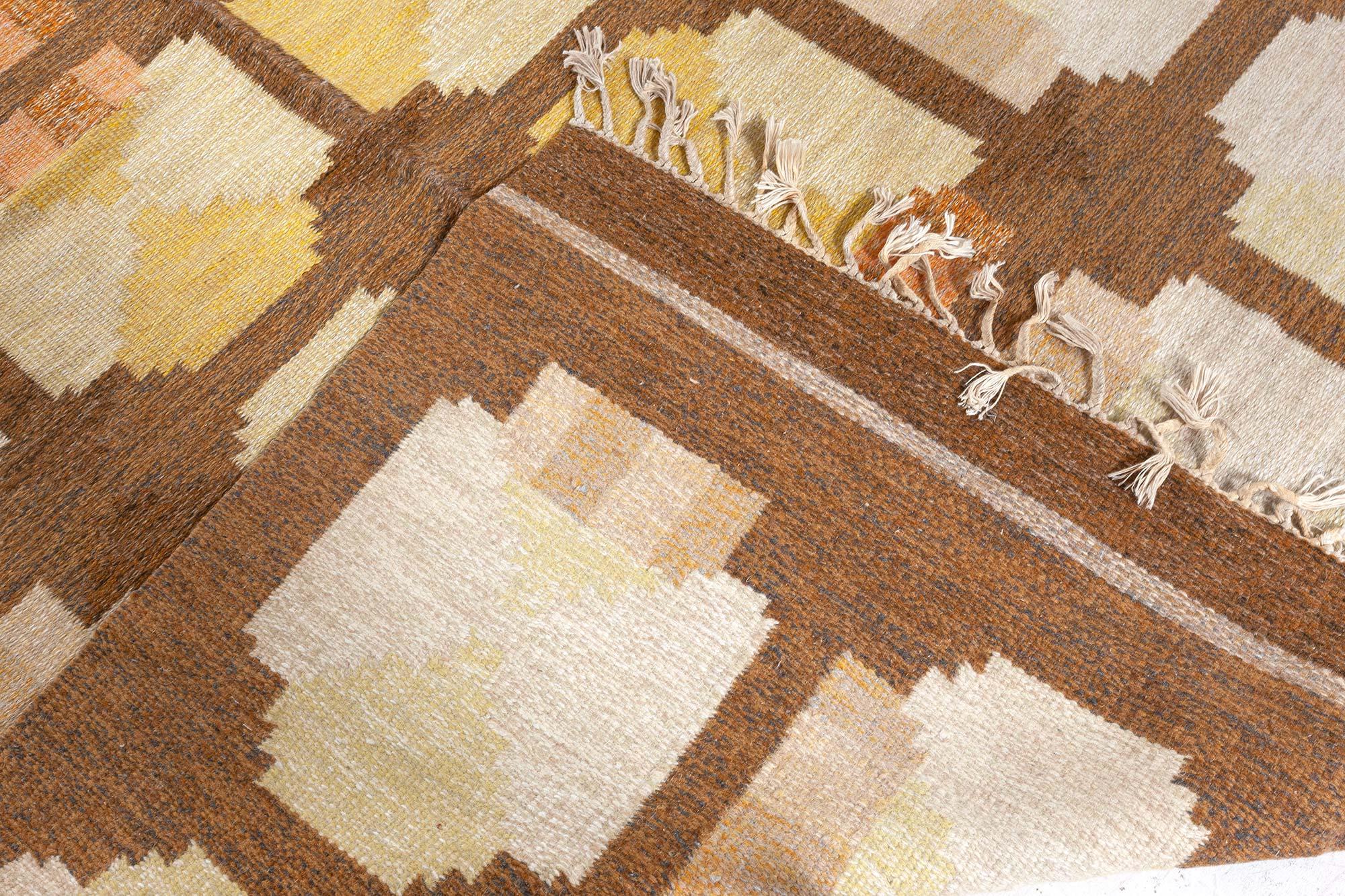 Tapis suédois à tissage plat vintage Doris Leslie Blau par Ingegerd Silow, signé «IKS » en vente 2