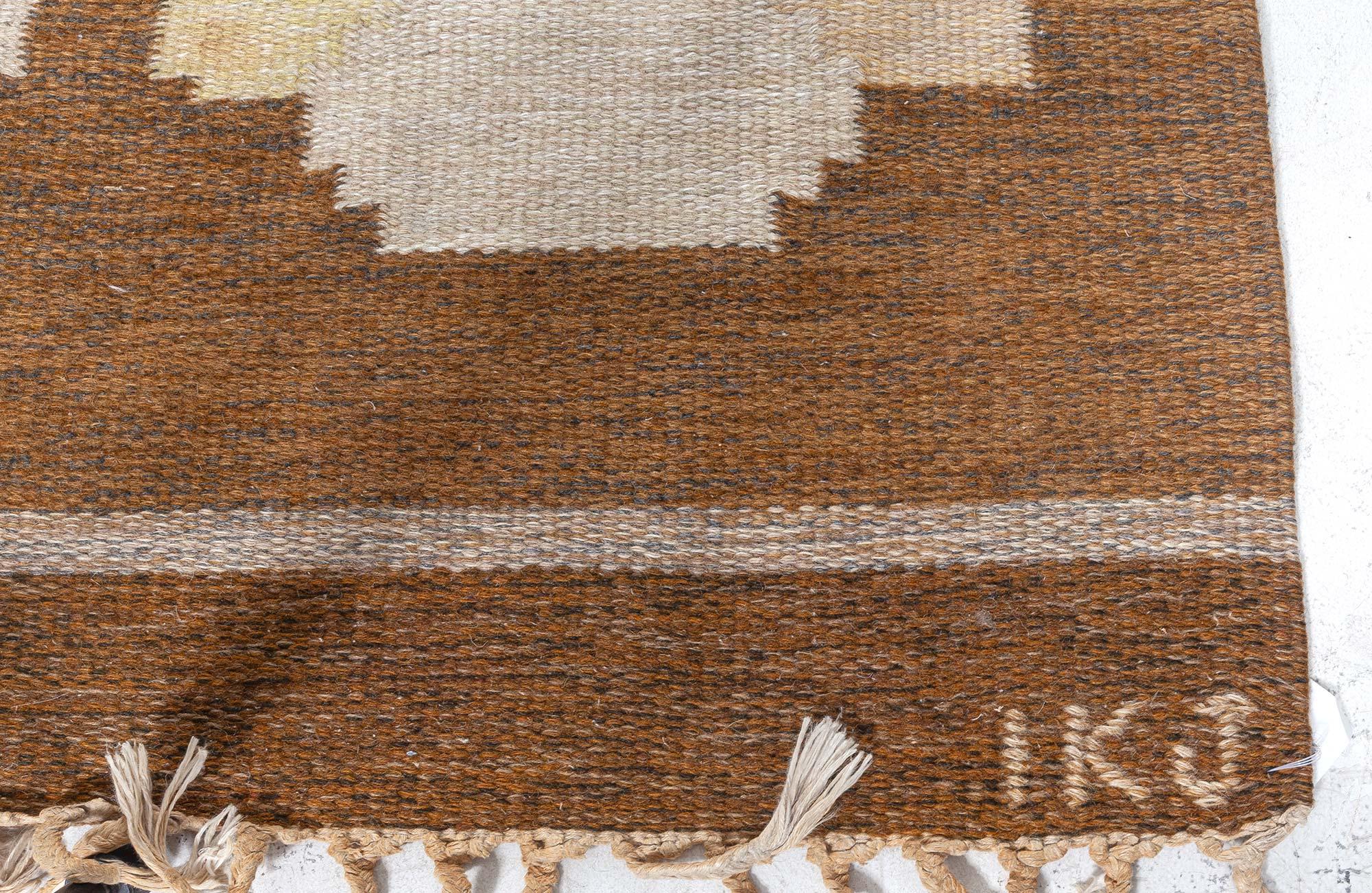 Laine Tapis suédois à tissage plat vintage Doris Leslie Blau par Ingegerd Silow, signé «IKS » en vente