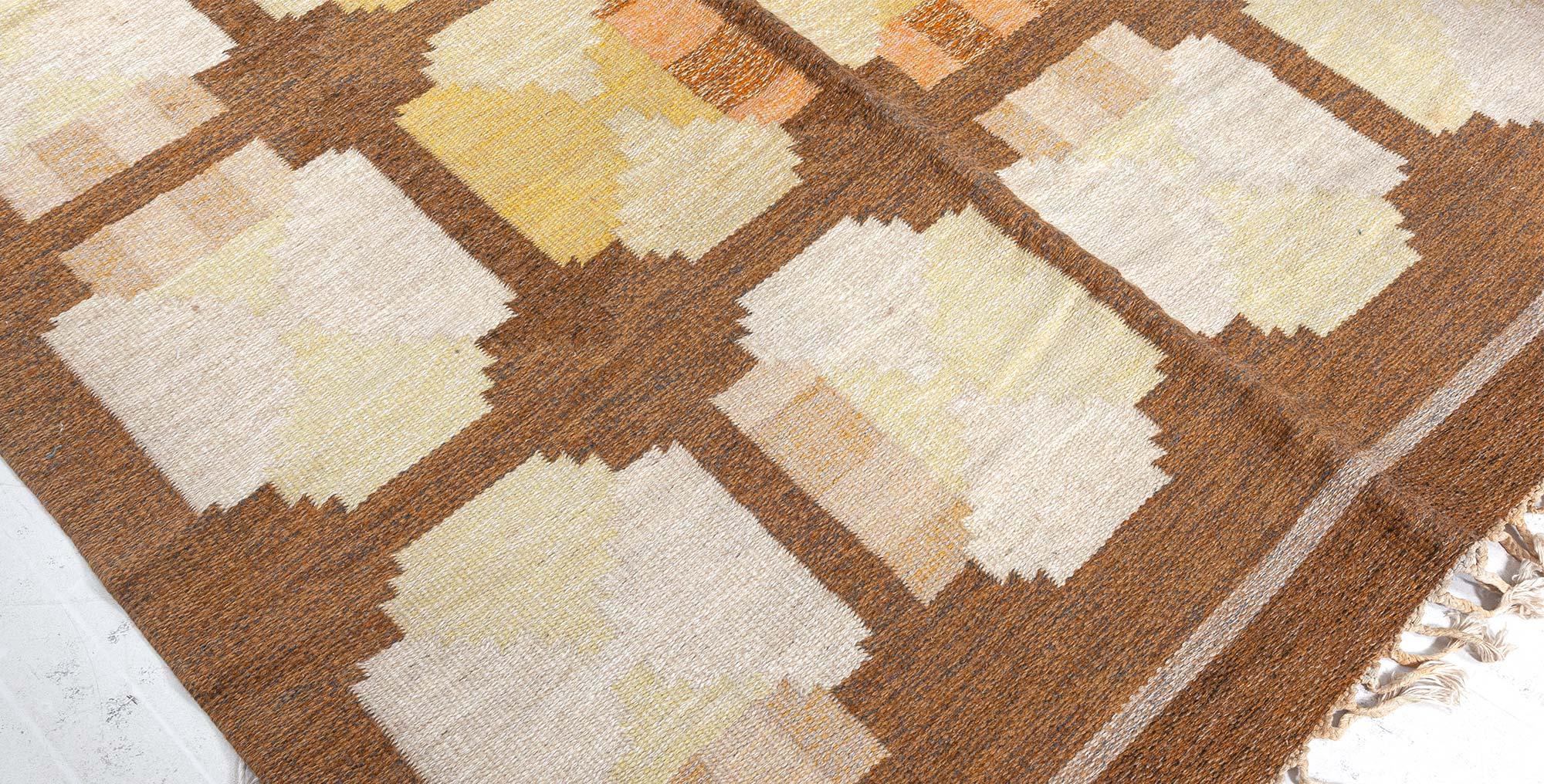 Tapis suédois à tissage plat vintage Doris Leslie Blau par Ingegerd Silow, signé «IKS » en vente 1