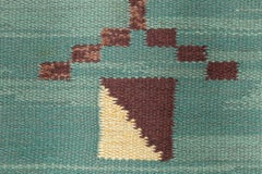 Doris Leslie Blau Midcentury Swedish Green Tapis en laine fait main