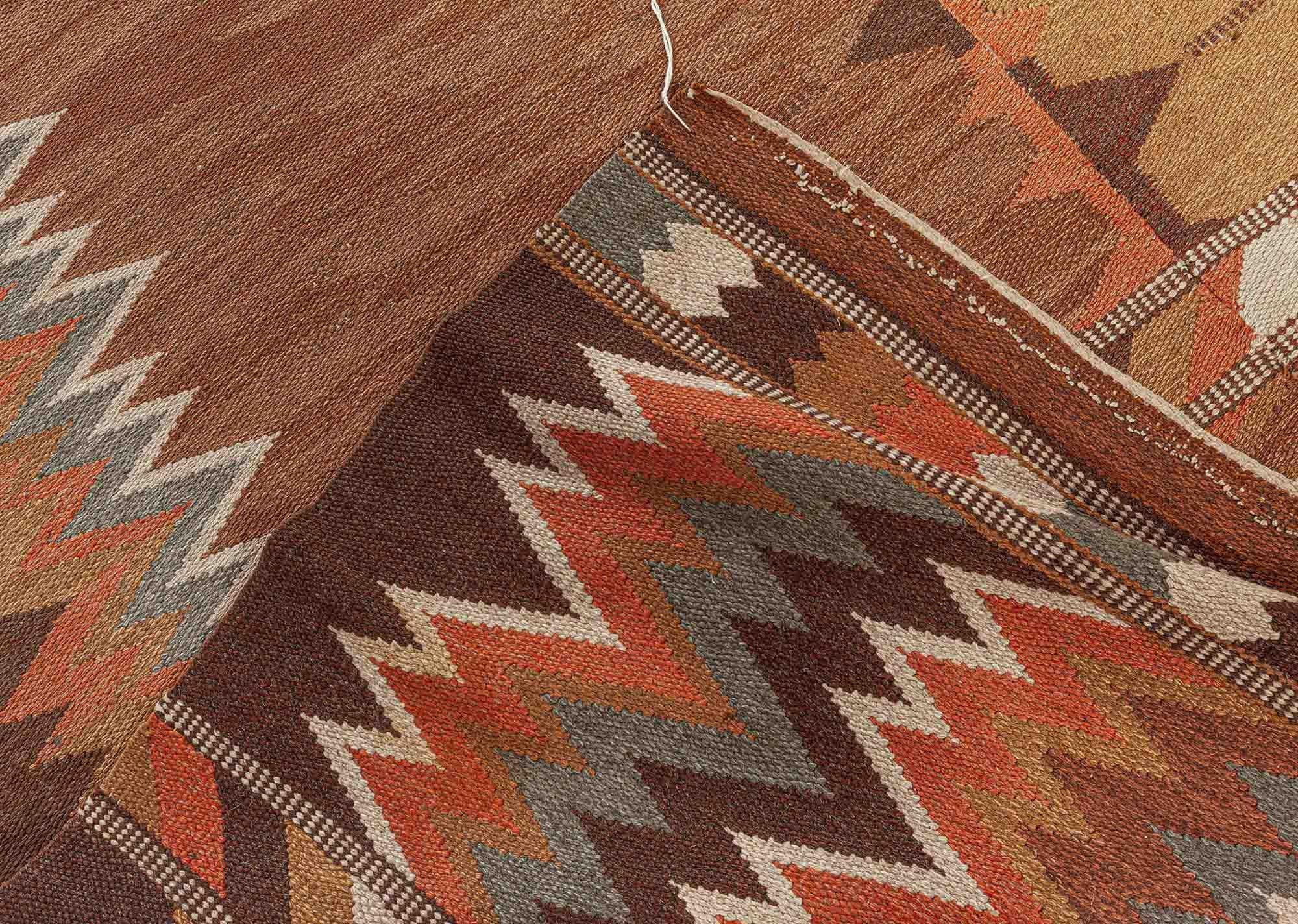 20th Century Doris Leslie Blau Midcentury Swedish Flat-Weave Rug For Sale