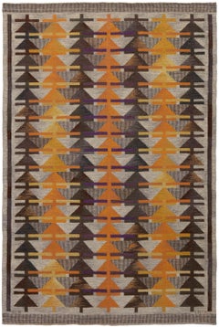 Doris Leslie Blau Midcentury Swedish Rolakan Rug by Gavleborgs Lans Hemslojd