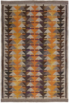 Doris Leslie Blau Midcentury Swedish Rolakan Rug by Gavleborgs Lans Hemslojd