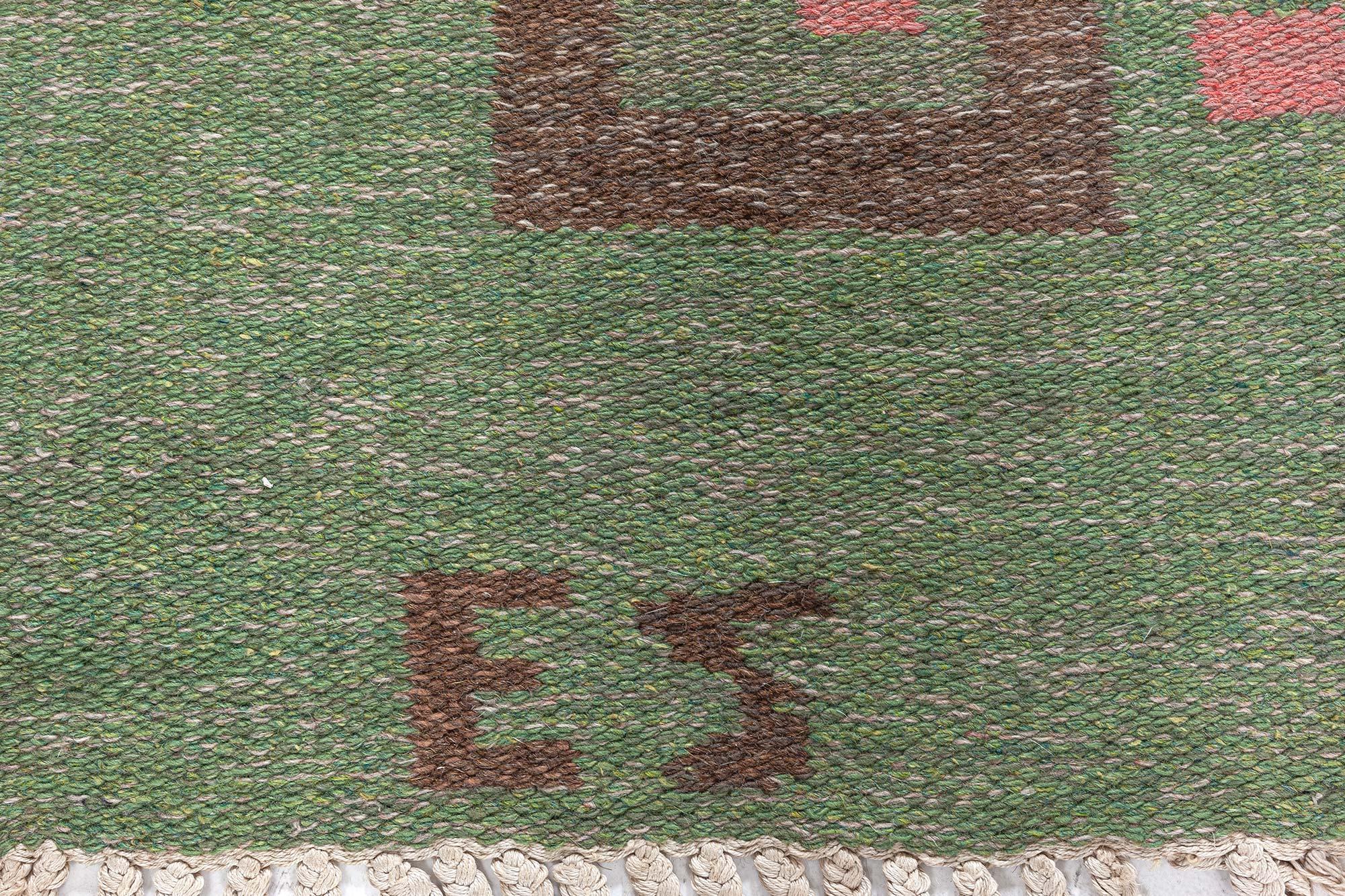 Doris Leslie Blau Midcentury Swedish Wool Rug by Ellen Stahlbrand In Good Condition For Sale In New York, NY
