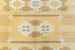 Doris Leslie Blau Midcentury Swedish Yellow Flat-Weave Rug by Ingegerd Silow