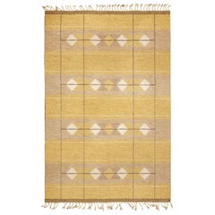 Doris Leslie Blau Midcentury Swedish Yellow Flat-Weave Wool Rug
