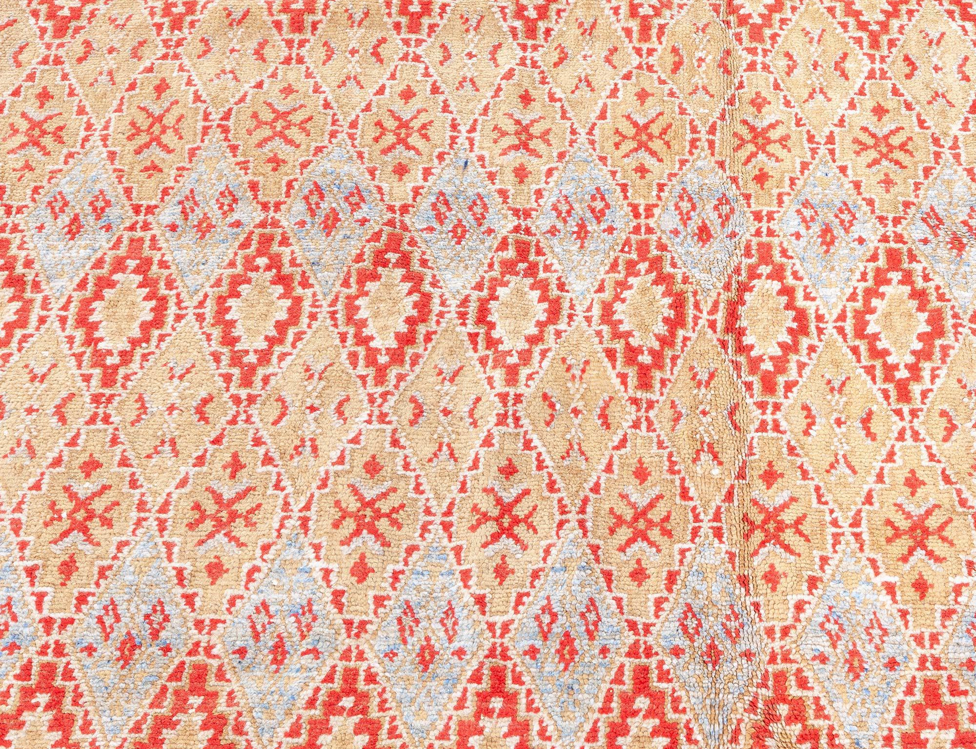 Marocain Doris Leslie Blau Midcentury Tribal Moroccan Handmade Wool Rug (tapis de laine fait main) en vente