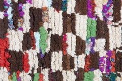 Alfombra marroquí vintage de lana anudada a mano, de diseño abstracto en color marfil, de Doris Leslie Blau
