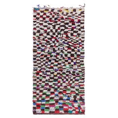 Alfombra marroquí vintage de lana anudada a mano, de diseño abstracto en color marfil, de Doris Leslie Blau