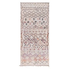 Doris Leslie Blau Moroccan Vintage Geometric Cream Hand-Knotted Wool Carpet