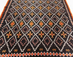Doris Leslie Blau Moroccan Vintage Geometric Ivory Hand-Knotted Wool Carpet