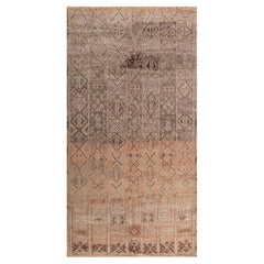 Doris Leslie Blau Moroccan Vintage Geometric Warm Tan Hand-Knotted Wool Carpet