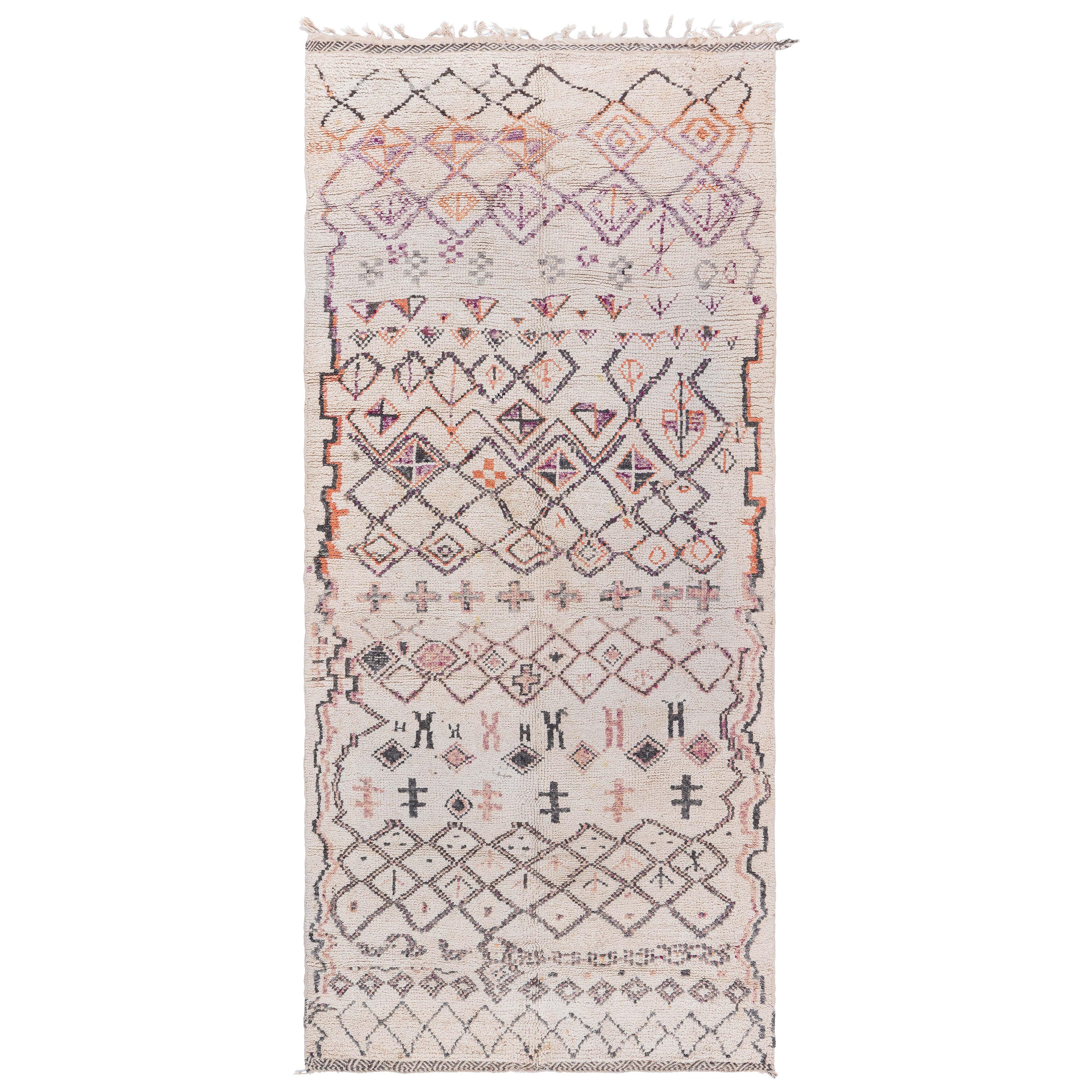 Doris Leslie Blau Alfombra Vintage Marroquí - Geometría tribal intrincada