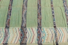 Doris Leslie Blau Moroccan Vintage Striped Ivory Hand-Knotted Wool Carpet