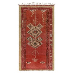 Doris Leslie Blau Moroccan Vintage Tribal Warm Tan Hand-Knotted Wool Carpet
