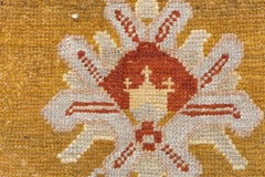 Doris Leslie Blau Oushak Turkish Antique Allover Floral Warm Tan Rug - c. 1920