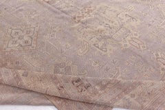Doris Leslie Blau Oushak Turkish Antique Geometric Classic Taupe Rug - c. 1920