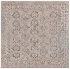Doris Leslie Blau Oushak Turkish Antique Geometric Classic Taupe Rug - c. 1930