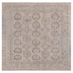 Tappeto turco antico Oushak di Doris Leslie Blau, con motivi geometrici classici, color taupe - 1930 circa