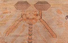Doris Leslie Blau Oushak Turkish Antique Geometric Light Beige Rug - c. 1880