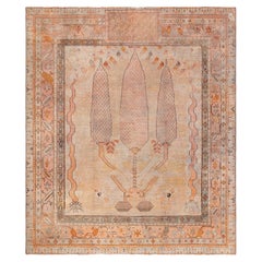 Doris Leslie Blau Oushak Turkish Antique Geometric Light Beige Rug - c. 1880