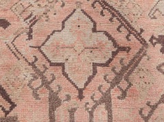 Doris Leslie Blau Oushak Turkish Antique Geometric Pale Sand Carpet - c. 1900