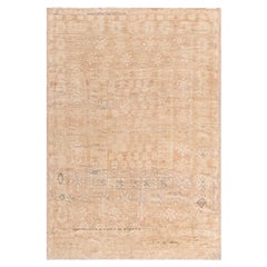 Tappeto turco antico Oushak a motivi geometrici di Doris Leslie Blau, color beige chiaro - 1940 circa