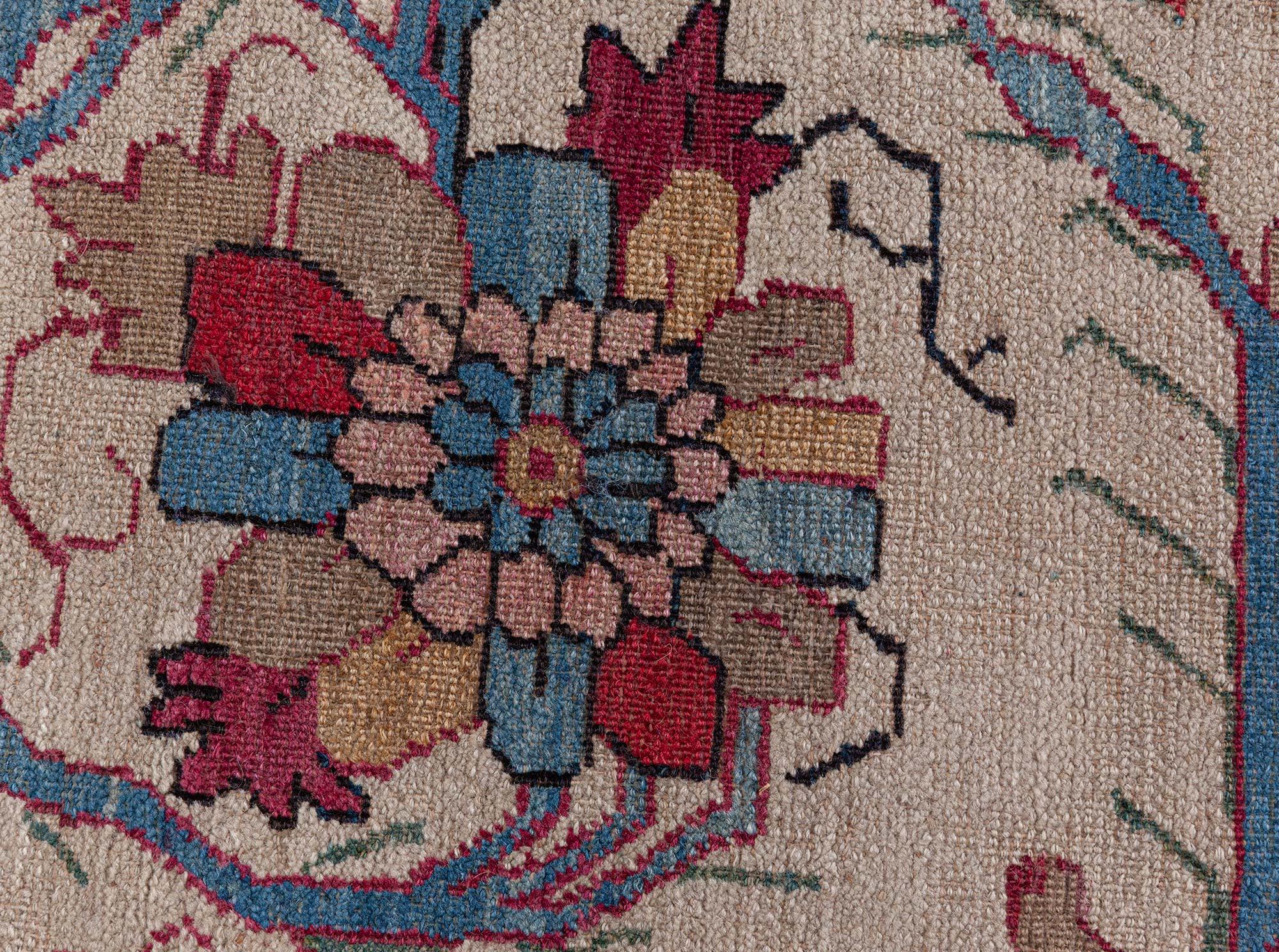 Doris Leslie Blauer übergroßer persischer Kirman-Teppich aus dem 19. Jahrhundert im Angebot 2