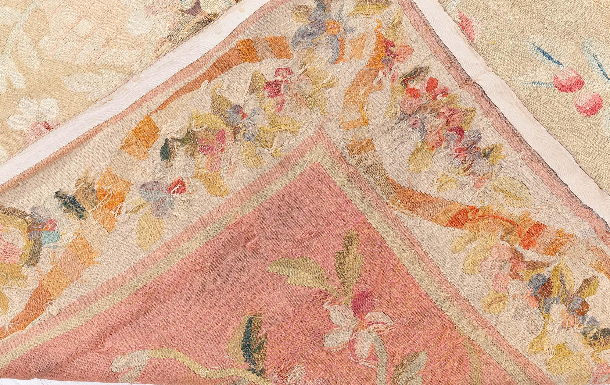 Doris Leslie Blau Oversized Antique French Aubusson Yellow Wool Rug For Sale 4