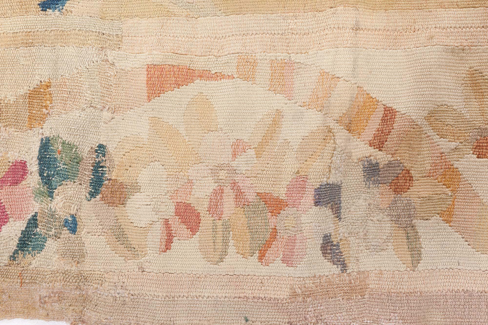 Doris Leslie Blau Oversized Antique French Aubusson Yellow Wool Rug For Sale 3