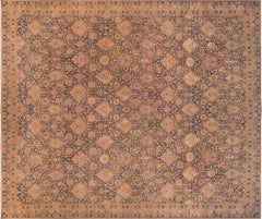Doris Leslie Blau Alfombra de Lana Antigua Botánica India Hecha a Mano