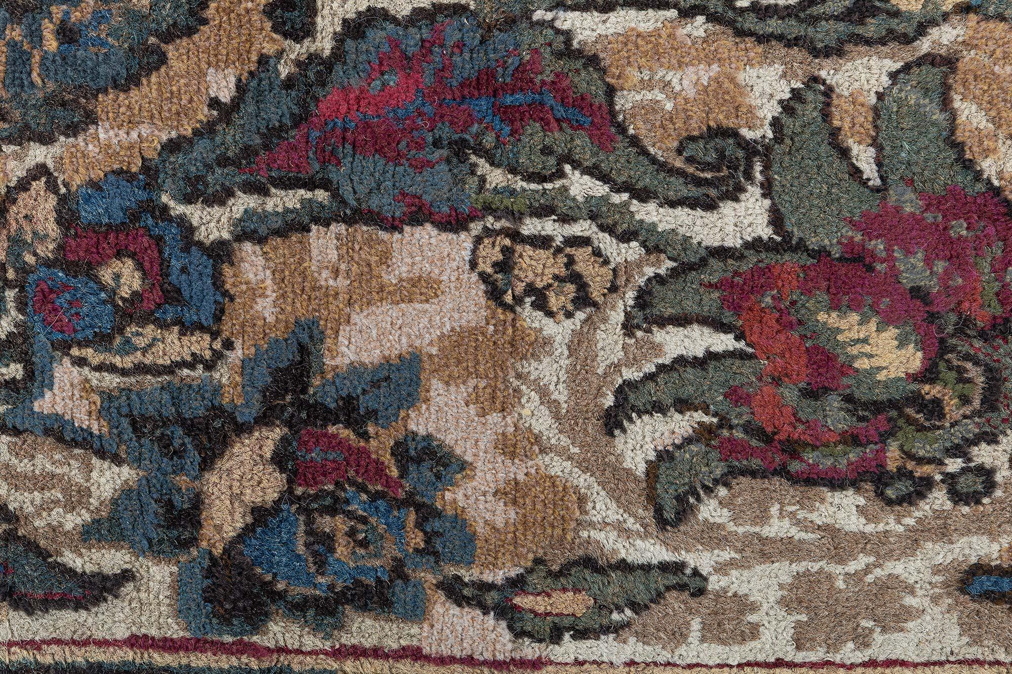 Wool Doris Leslie Blau Oversized Antique Indian Carpet For Sale