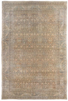 Doris Leslie Blau Oversized Antique Kirman Allover Warm Tan Rug - c. 1880