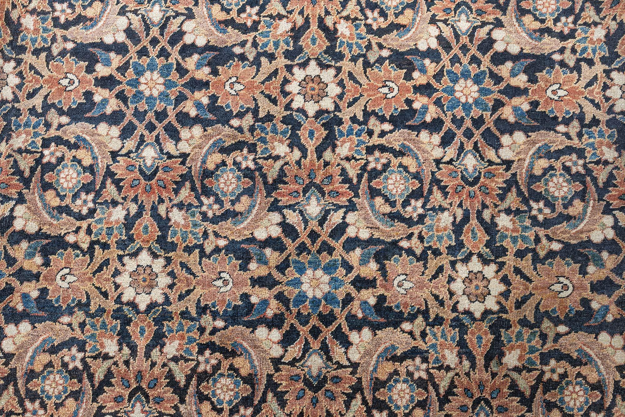 Doris Leslie Blau Alfombra Persa Antigua Sobredimensionada Meshad Tejido a mano en venta