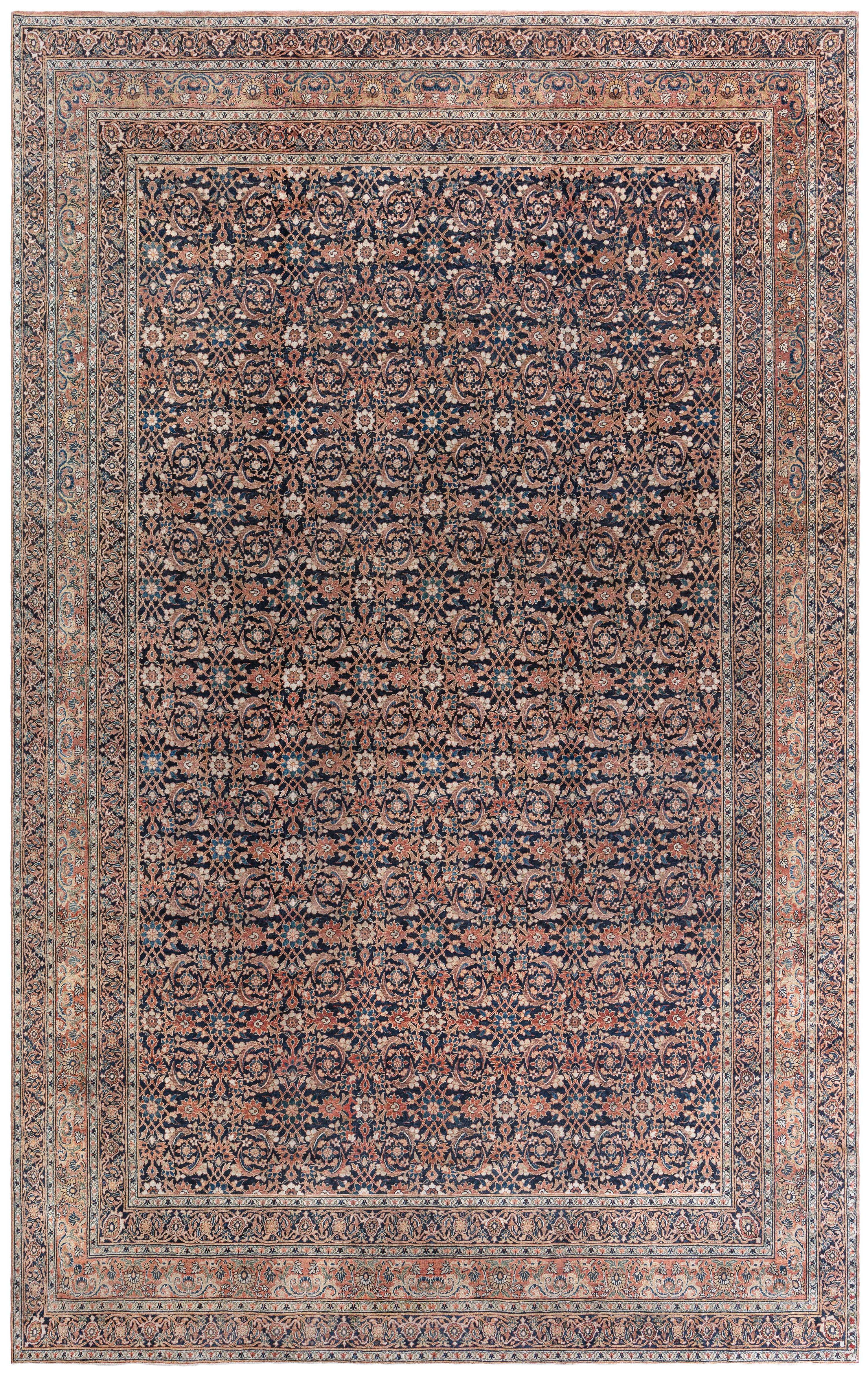 Doris Leslie Blau Oversized Antique Persian Meshad Rug For Sale