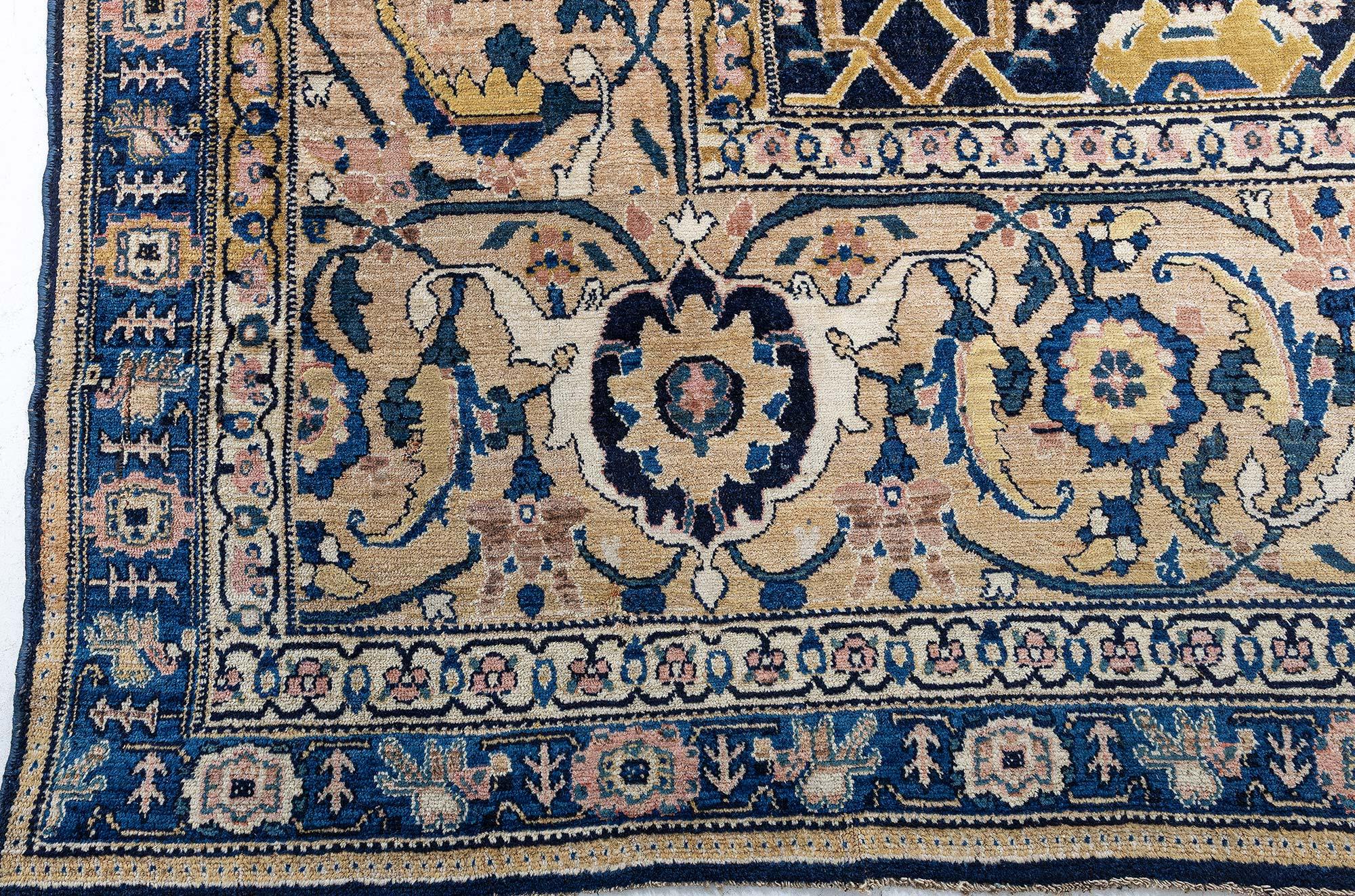 Wool Doris Leslie Blau Oversized Antique Persian Senneh Rug For Sale