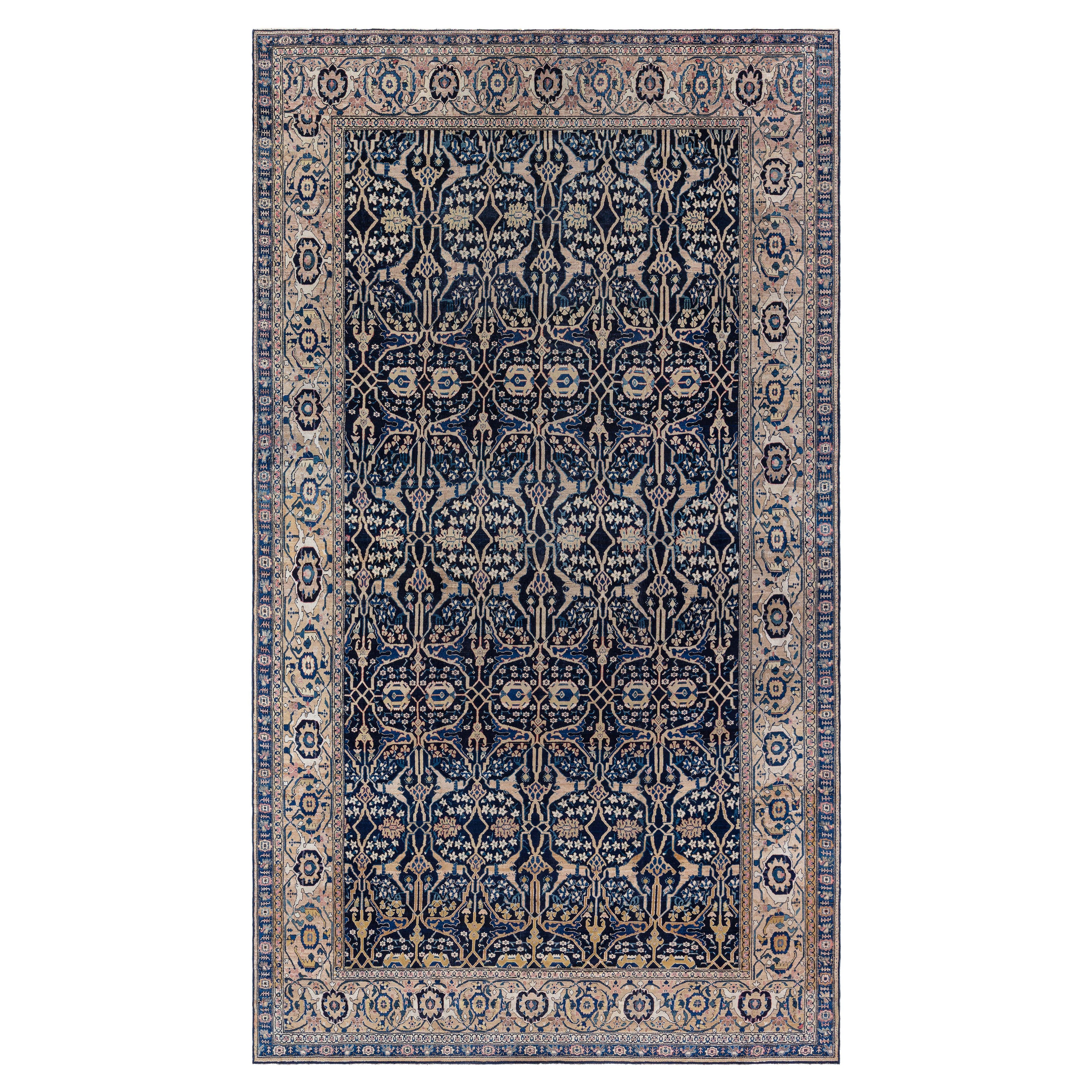 Doris Leslie Blau Oversized Antique Persian Senneh Rug For Sale