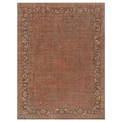 Doris Leslie Blau Übergroßer Antiker Persischer Täbris Teppich