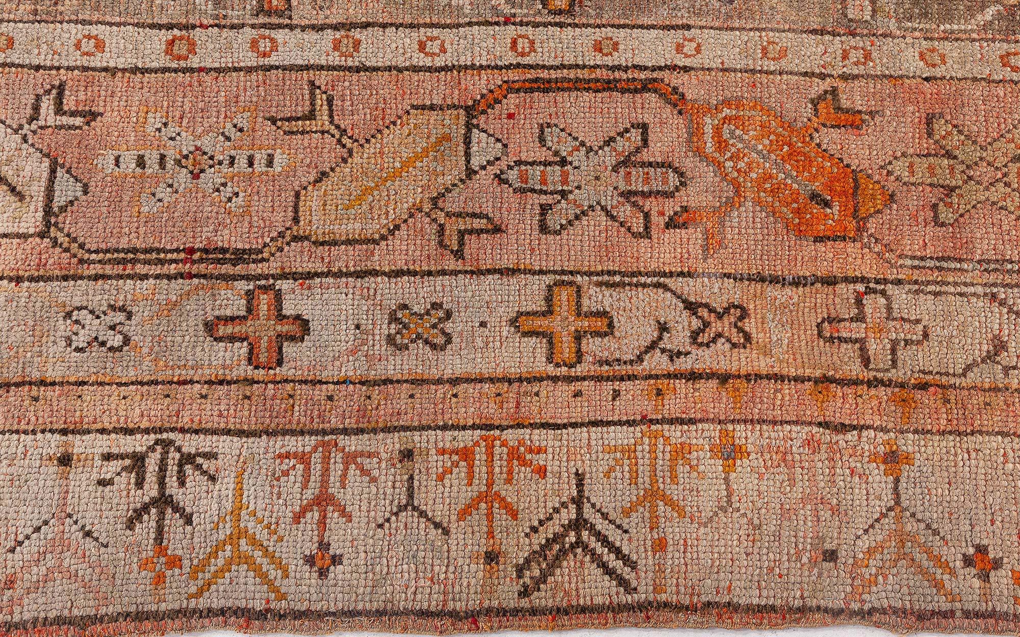 19th Century Doris Leslie Blau Oversized Antique Turkish Oushak Handmade Wool Rug For Sale