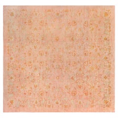 Doris Leslie Blau Tappeto oversize in lana Oushak Botanico fatto a mano