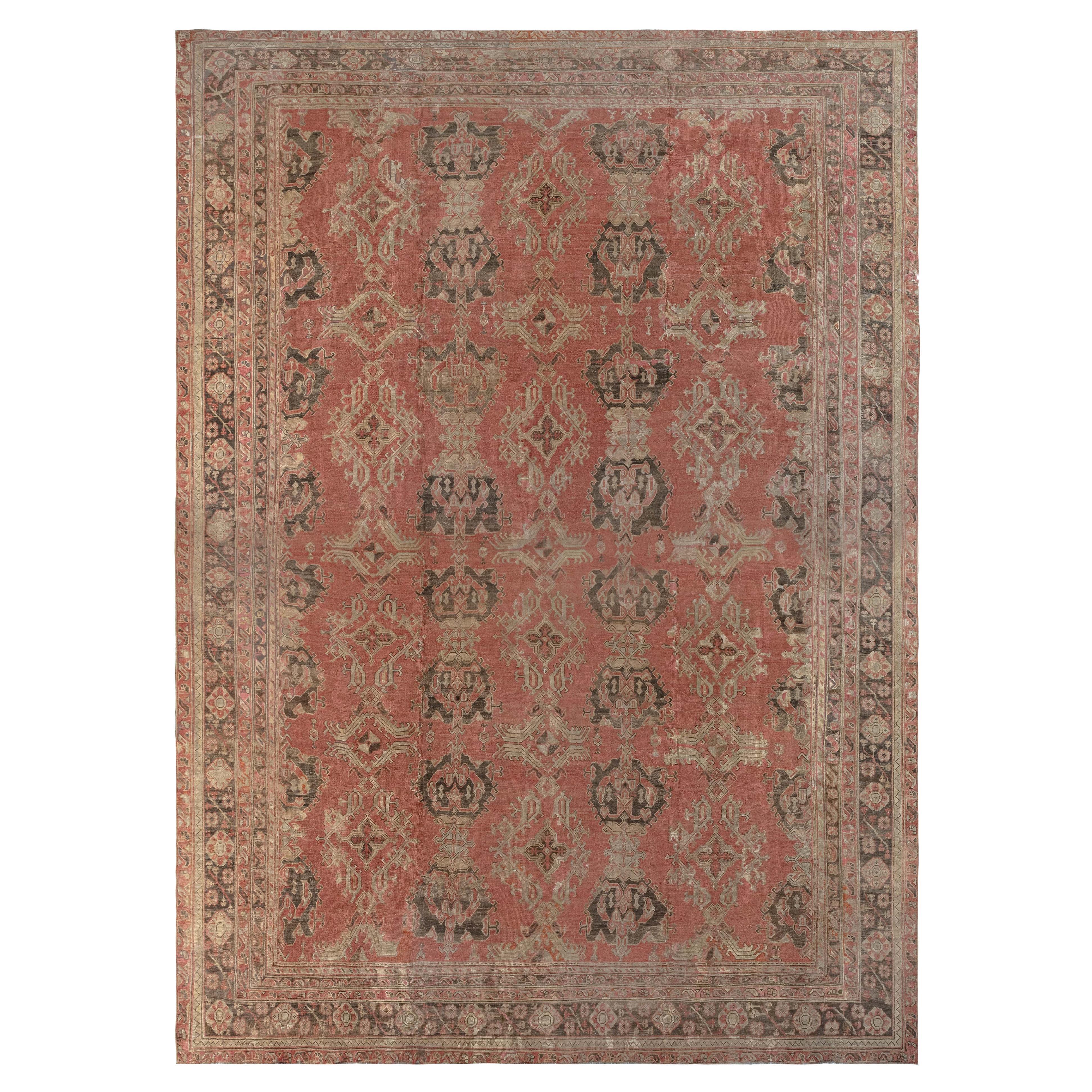 Doris Leslie Blau Tapis Oushak turc ancien surdimensionné