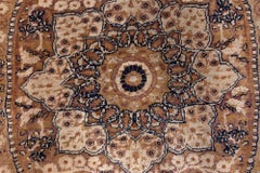Doris Leslie Blau Alfombra Kirman Antigua Floral Sobredimensionada Marrón Cálido - c. 1880