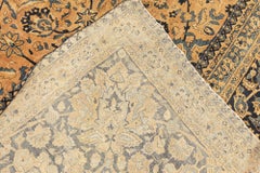 Alfombra floral antigua Kirman de gran tamaño de Doris Leslie Blau en tono marrón claro cálido - h. 1900