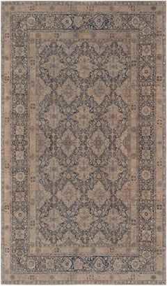 Doris Leslie Blau Oversized Kirman- Antique Floral Soft Beige Rug - c. 1920