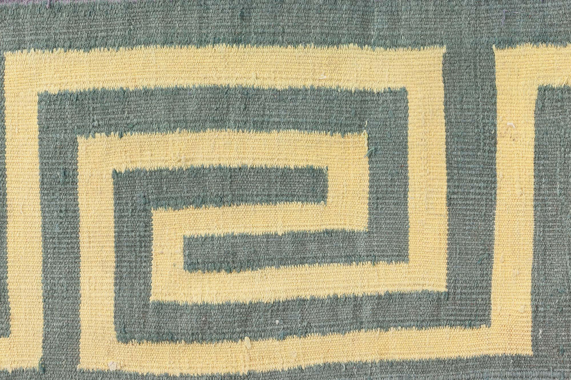 Mid-Century moderno Tappeto in cotone Doris Leslie Blau Oversize Midcentury Indian Dhurrie in vendita