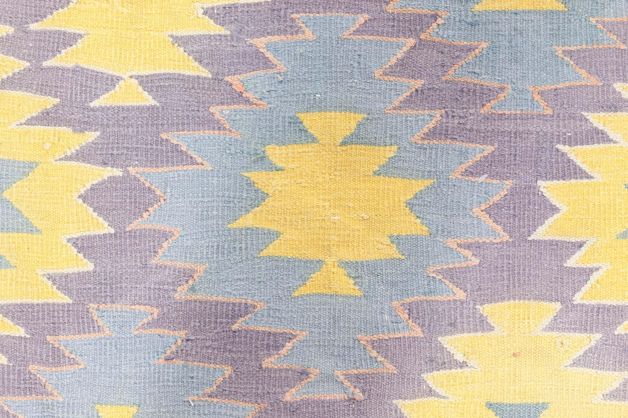 XX secolo Tappeto in cotone Doris Leslie Blau Oversize Midcentury Indian Dhurrie in vendita