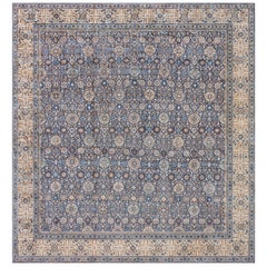 Doris Leslie Blau Sobredimensionada Alfombra Persa Tabriz Hecha a Mano Tamaño Ajustado