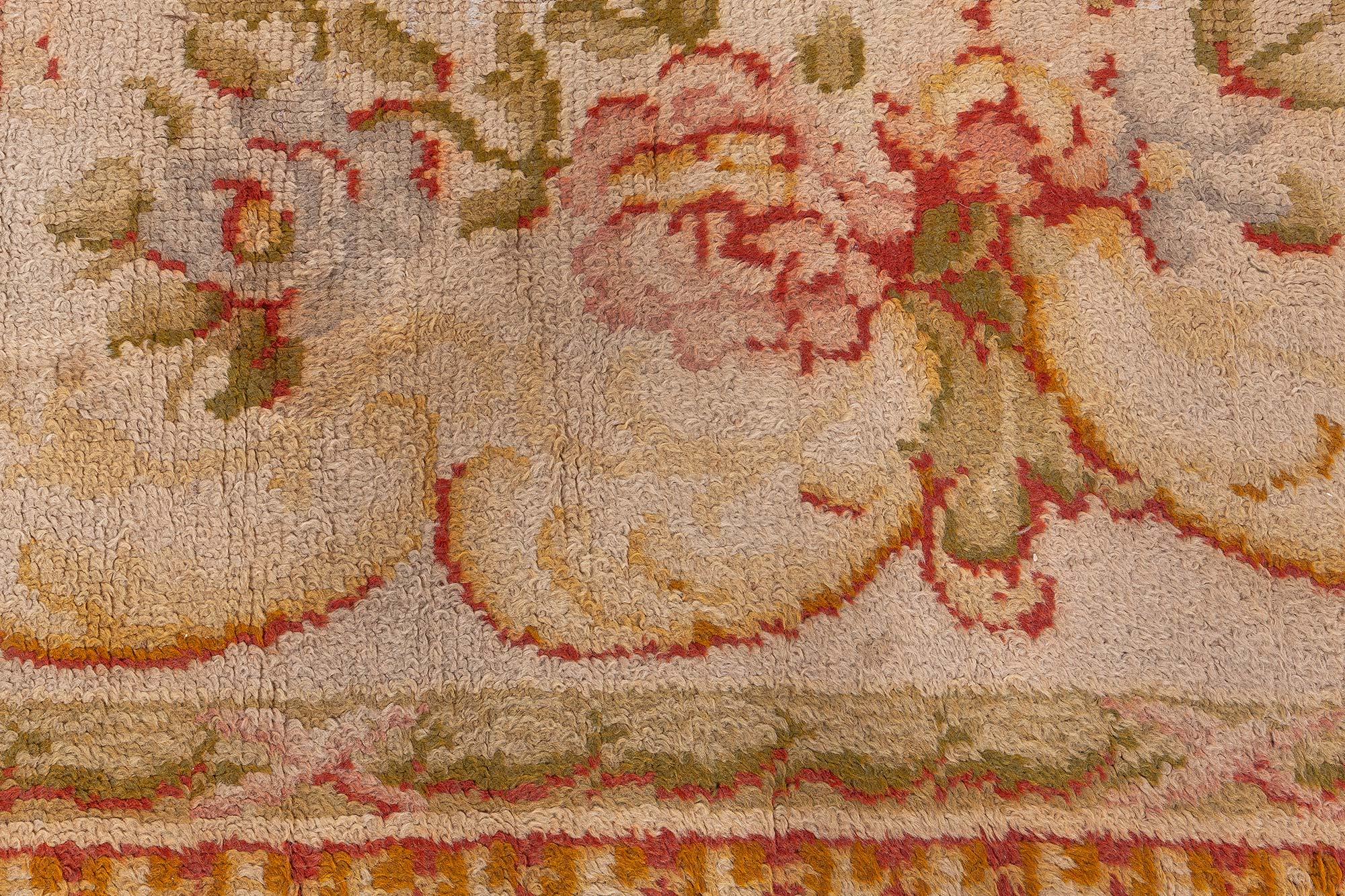 French Doris Leslie Blau Oversized Savonnerie Antique Handmade Wool Rug For Sale