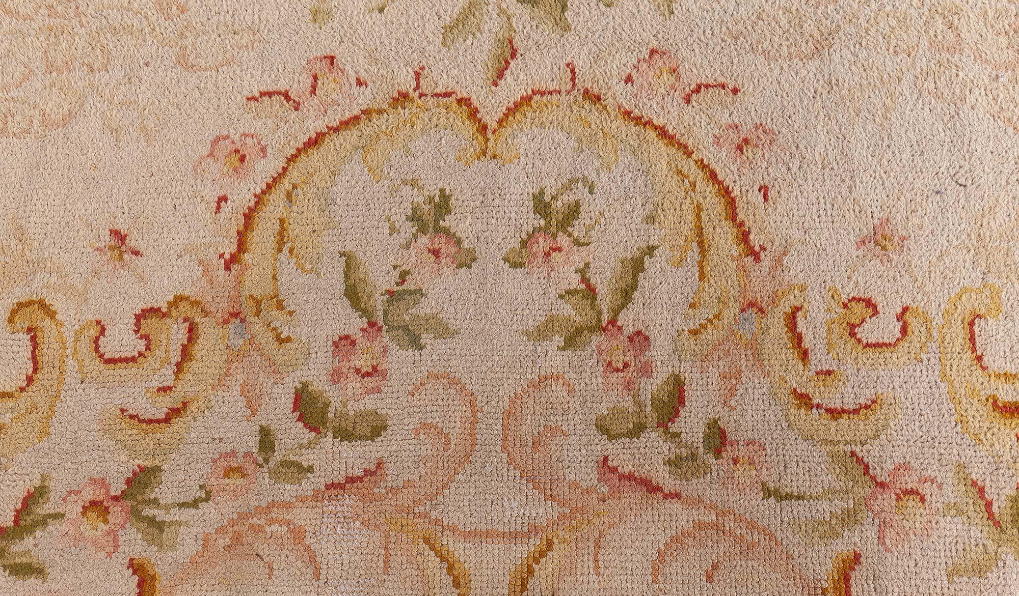 Doris Leslie Blau Oversized Savonnerie Antique Handmade Wool Rug In Good Condition For Sale In New York, NY