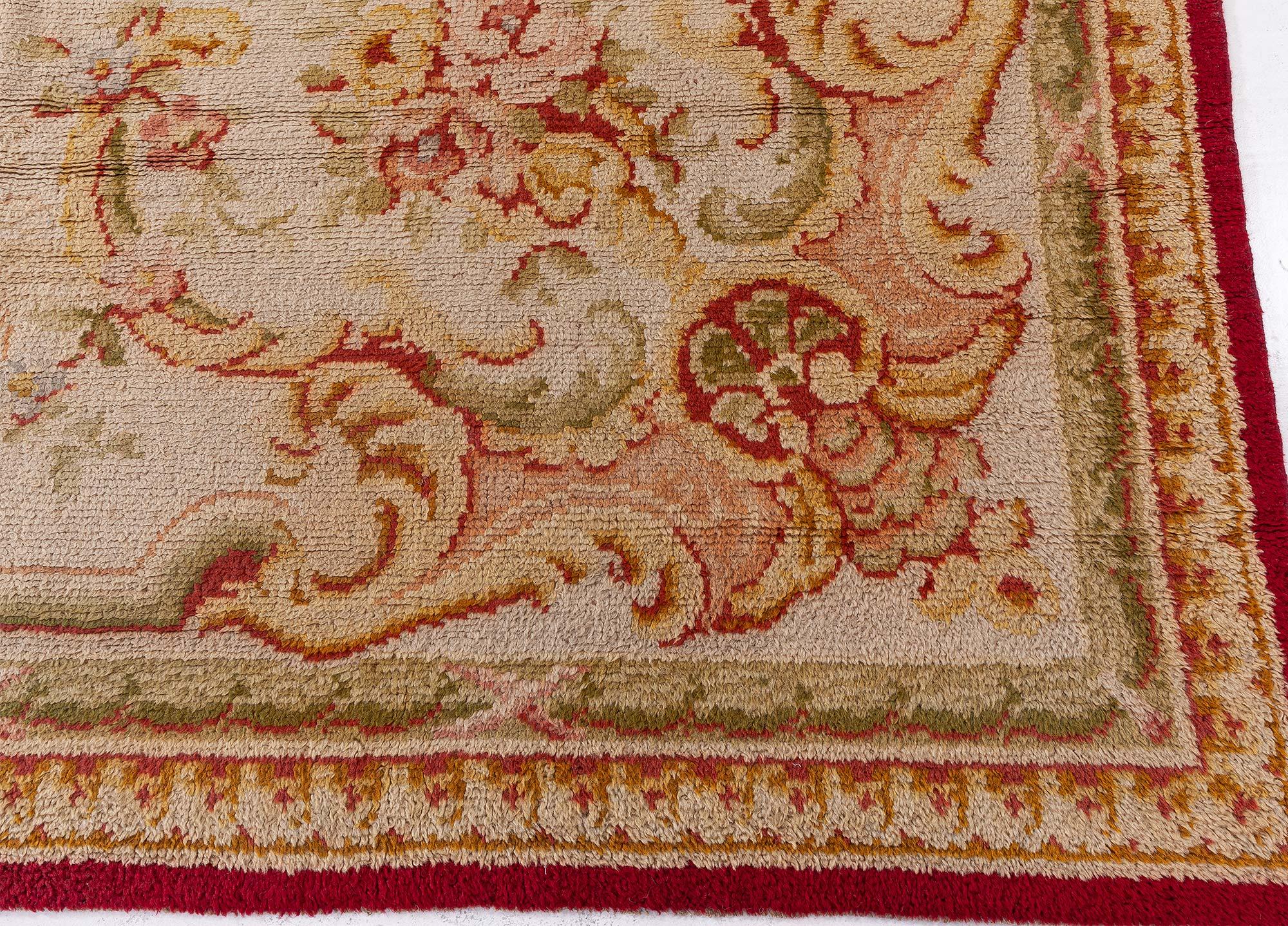 20th Century Doris Leslie Blau Oversized Savonnerie Antique Handmade Wool Rug For Sale